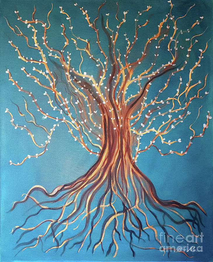 Good Roots Bear Fruits Painting by Artist Linda Marie
