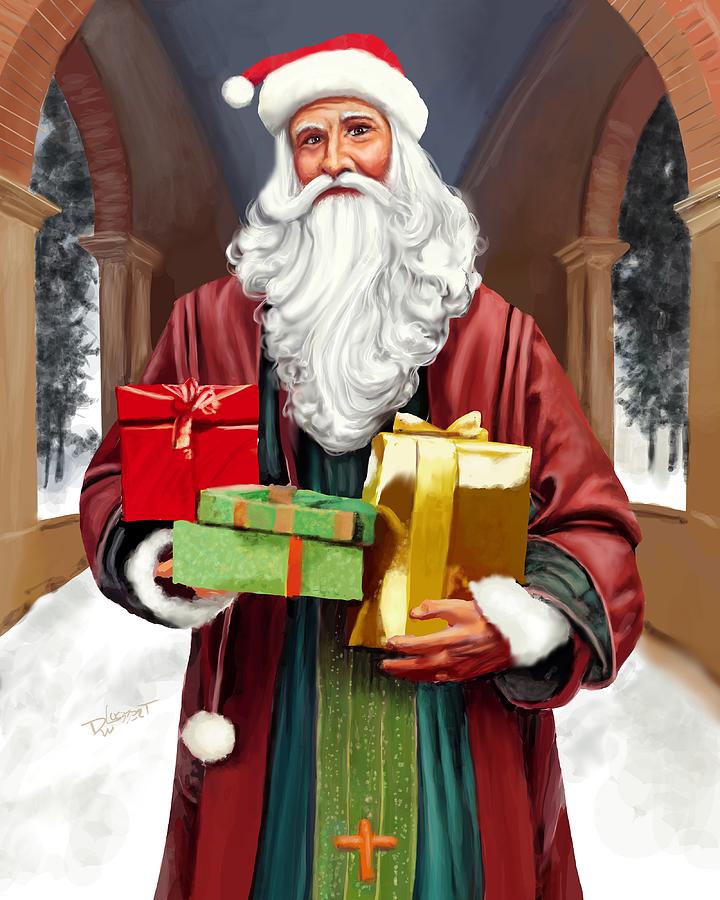 Good Saint Nicholas Video Painting Digital Art by David Luebbert