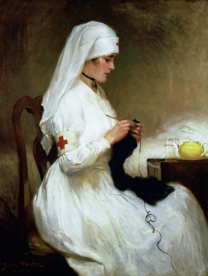 Good Samaritan, Portrait of a Nurse from the Red Cross Painting by Gabriel Emile Niscolet