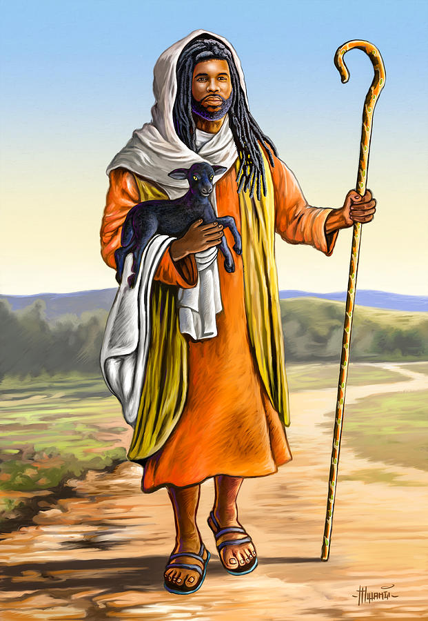 Good Shepherd Painting by Anthony Mwangi