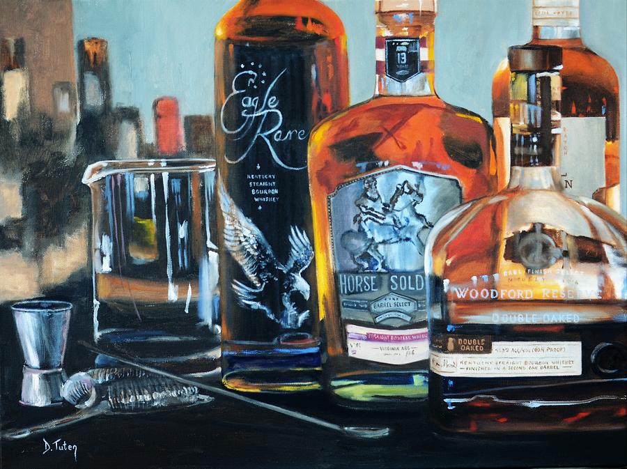 Good Taste Bourbon Bar Painting Painting by Donna Tuten