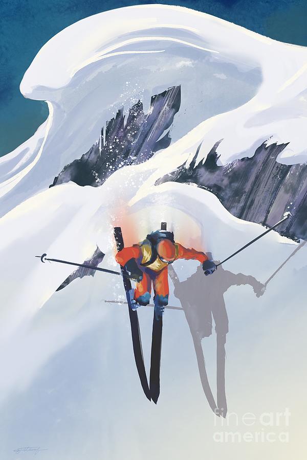 Good till the last drop ski Painting by Sassan Filsoof