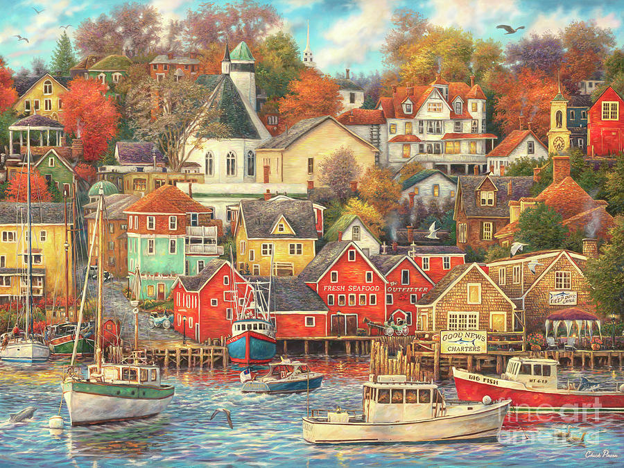 Good Times Harbor Painting by Chuck Pinson