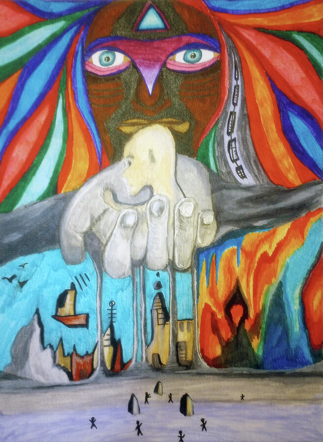 Good Vibrations In the hand of God Mixed Media by Jeff Malderez Good Vibrations In the hand of God Mixed Media by Jeff Malderez