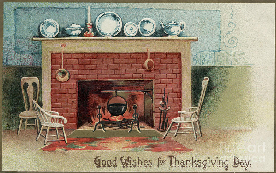 Good wishes, brick fireplace Digital Art by Pete Klinger
