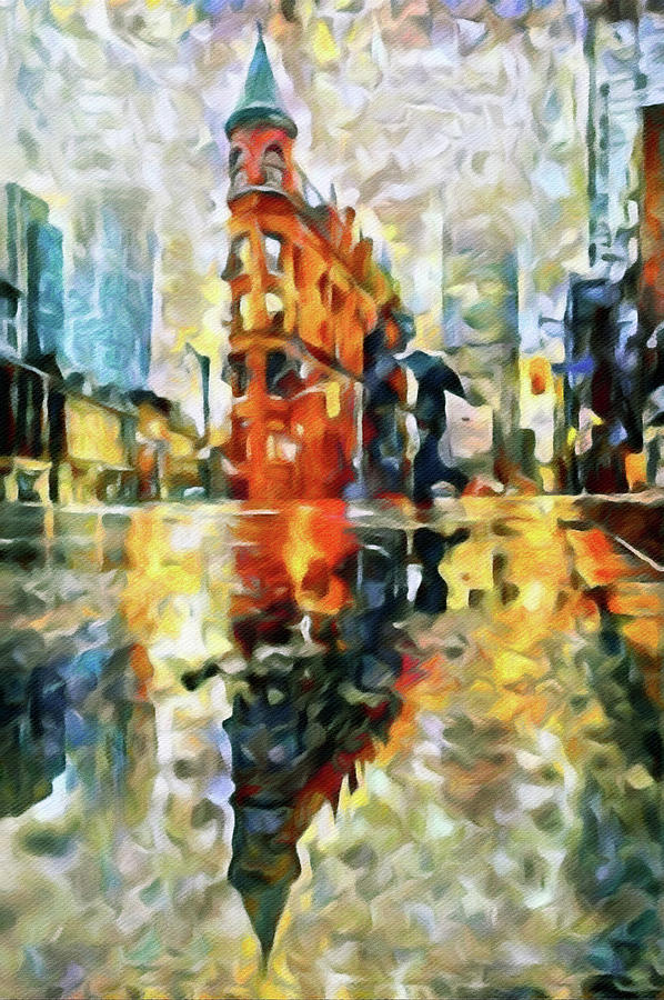 Gooderham Flatiron Building in the Rain Painting by Susan Maxwell Schmidt