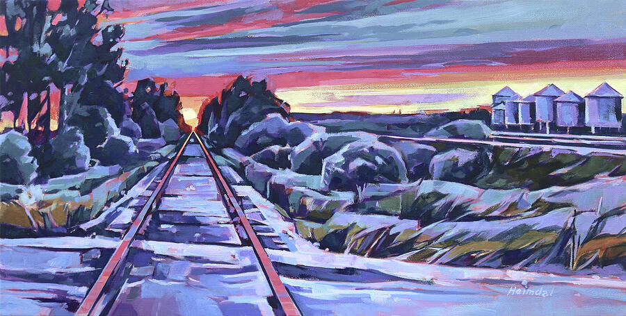Goodfare Crossing at Twilight Painting by Tim Heimdal