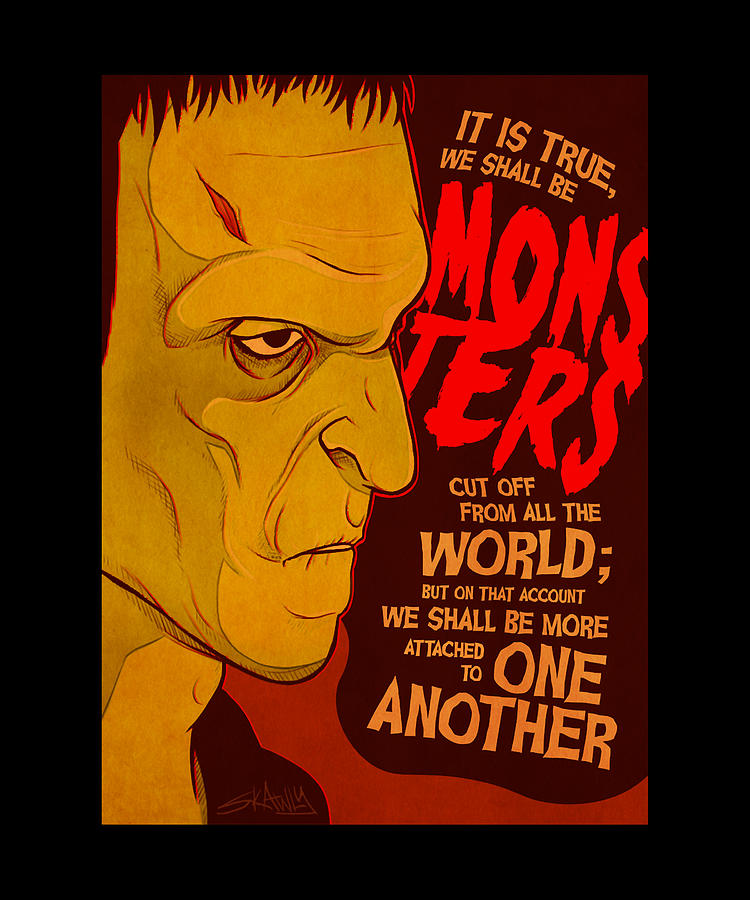 Goodness Bright Frankensteins Monster Quote Vintage Digital Art By Ezone Prints Fine Art America