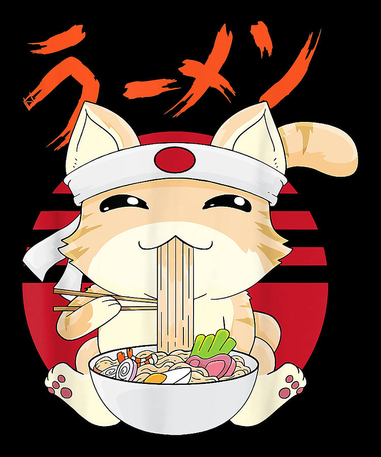 Goodness Cute Ramen Cat Kawaii Neko Ramen Japanese Anime Cute Fan Digital Art By Zery Bart 2085