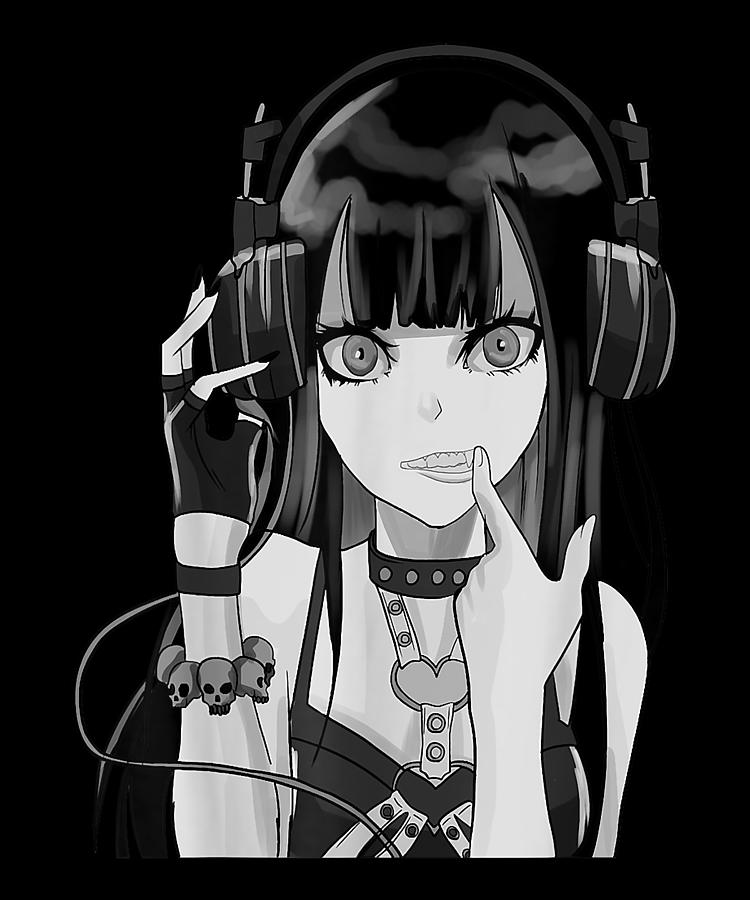 Goodness Pretty Goth Anime Girl Headphones Music Neck Chain Idol Gifts Fot  You Digital Art by Ezone Prints - Fine Art America