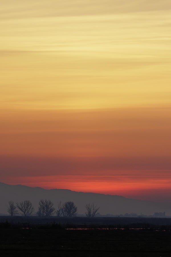 Goodnight Merced -- Hazy Sunset at Merced National Wildlife Refuge, California Photograph by Darin Volpe