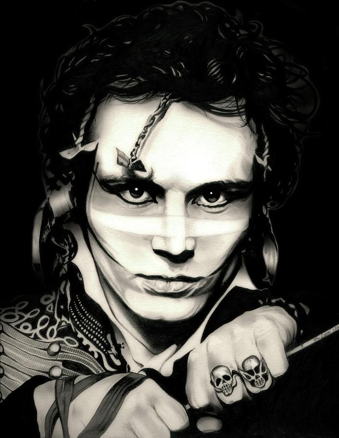Goody two shoes - Adam Ant - Black Back Edition Drawing by Fred Larucci
