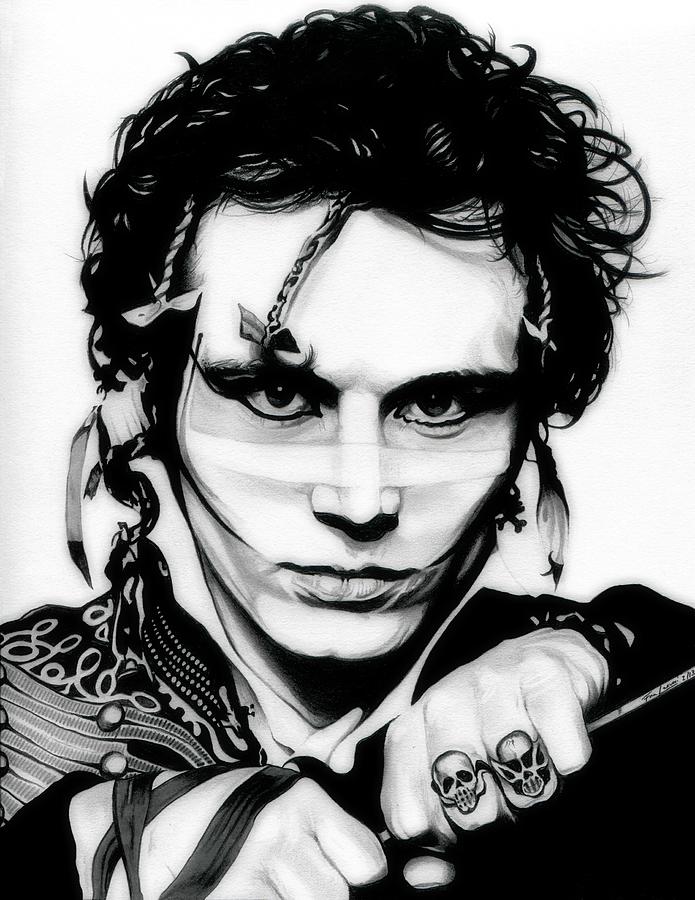 Goody two shoes - Adam Ant - Original Black and White Edition Drawing by Fred Larucci
