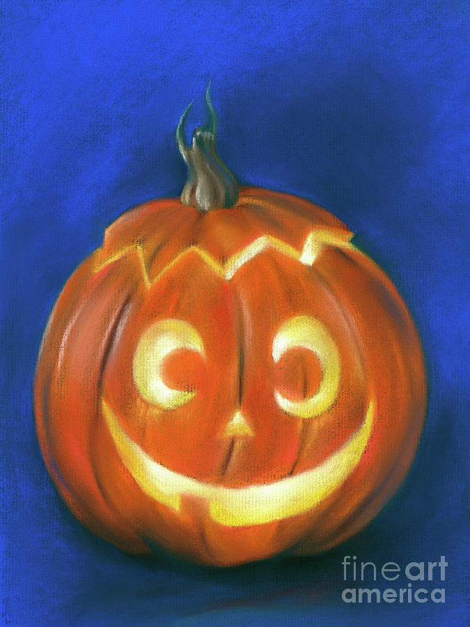 Goofy Grinning Halloween Pumpkin Painting by MM Anderson