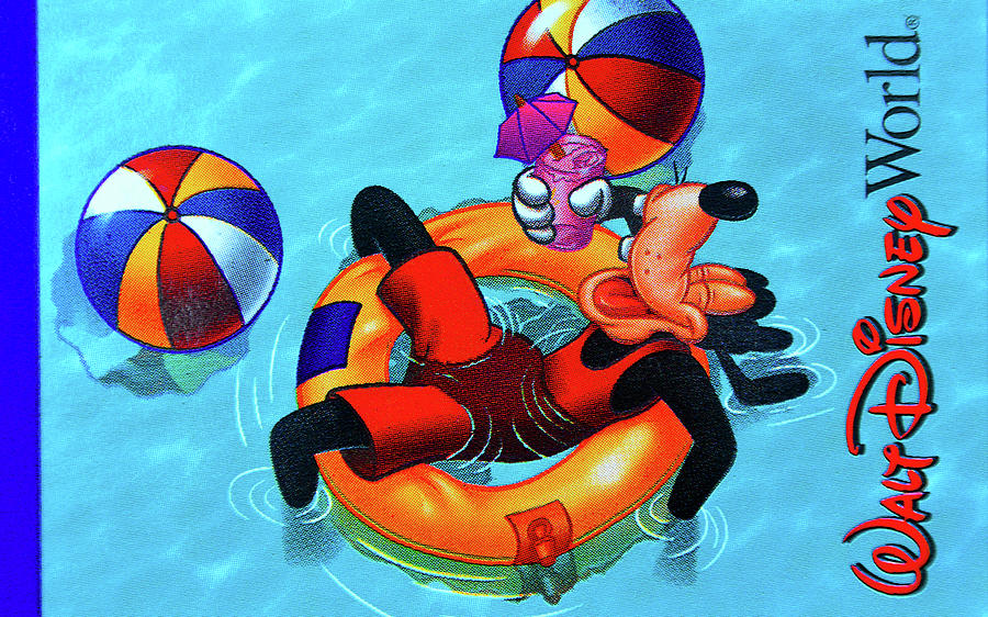 Goofy in the pool 2001 WDW park ticket Photograph by David Lee Thompson ...