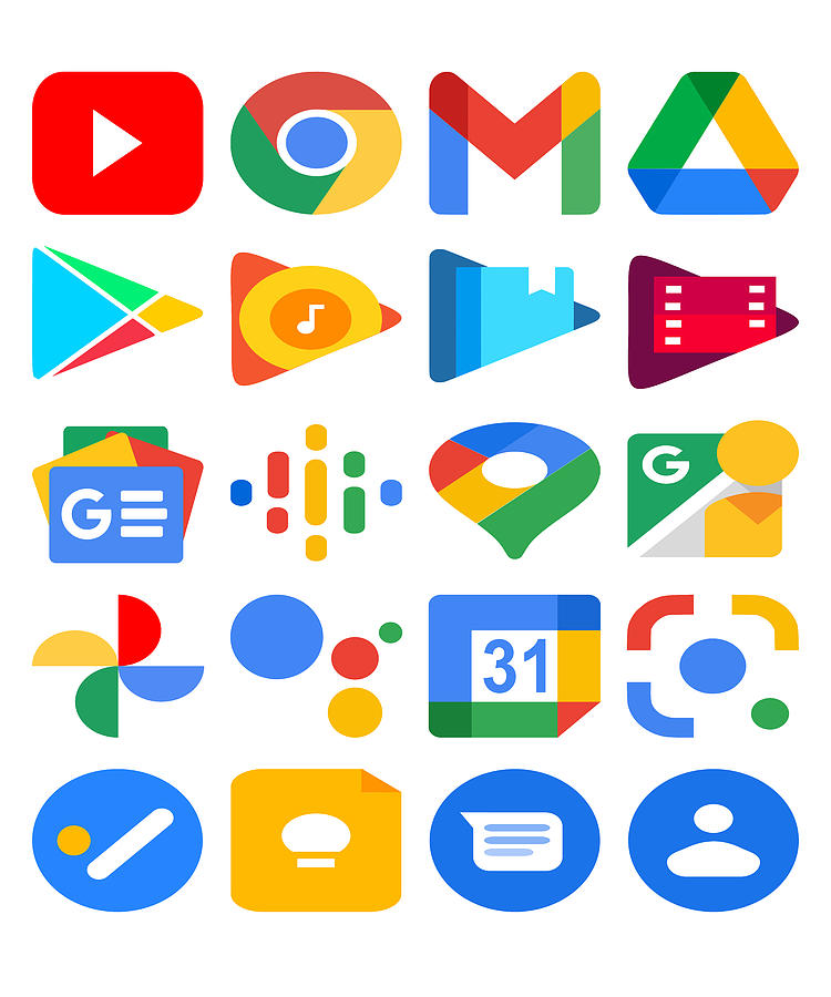 Google pre-installed Apps - Android Home Screen Digital Art by Omar ...