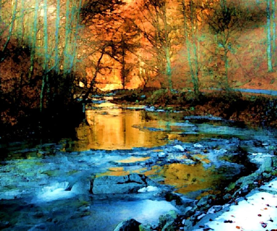 Goose Creek Gold of Winter Painting by Joseph Barani