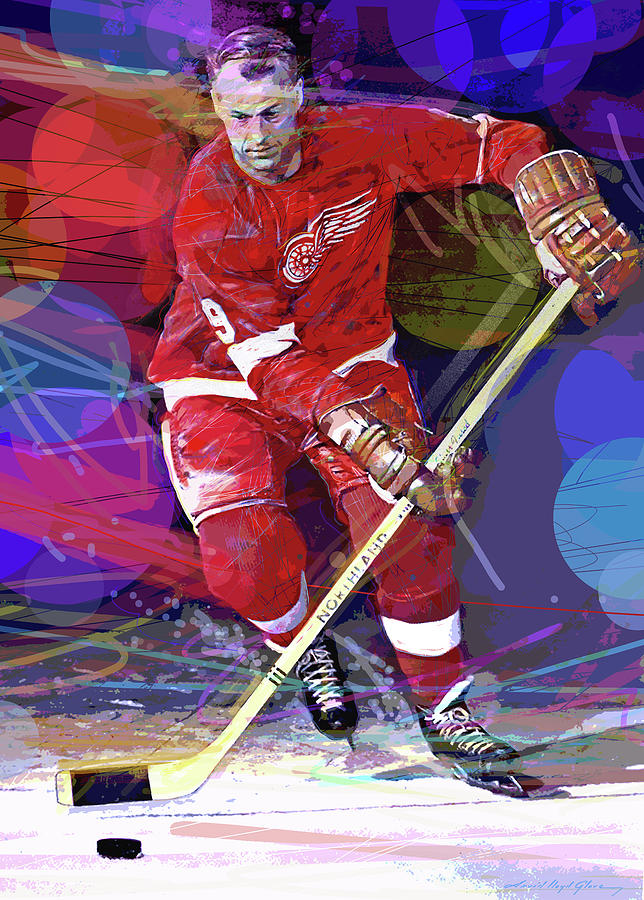 Gordie Howe - Mr Hockey Painting by David Lloyd Glover