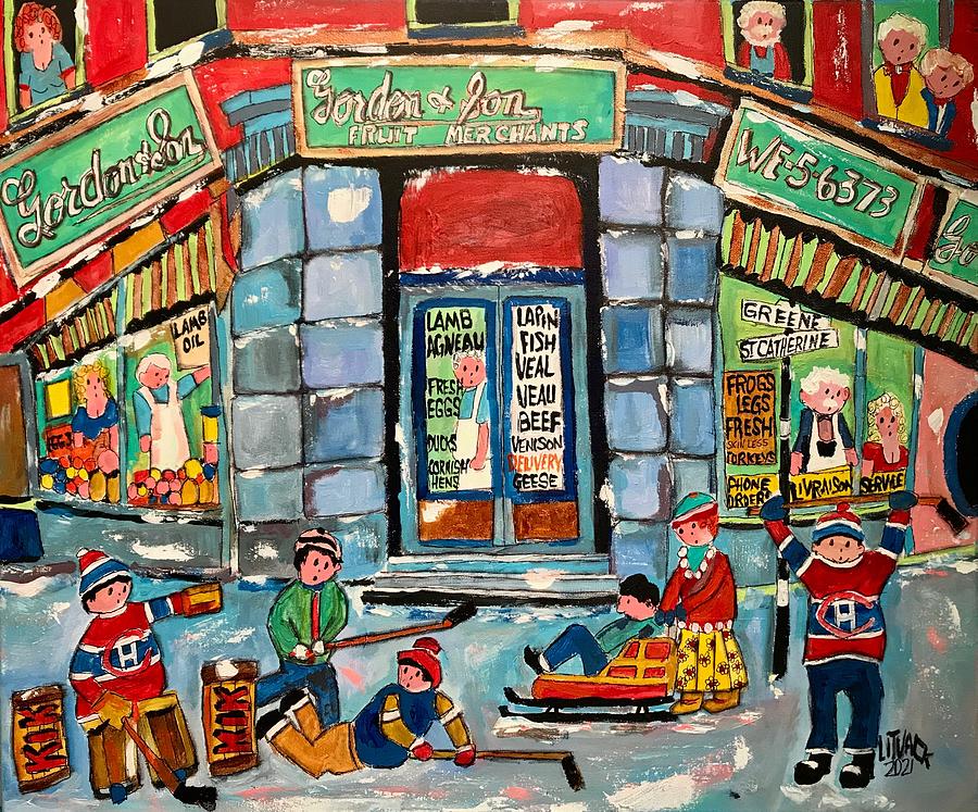 Gordon and Son Sled Version Painting by Michael Litvack