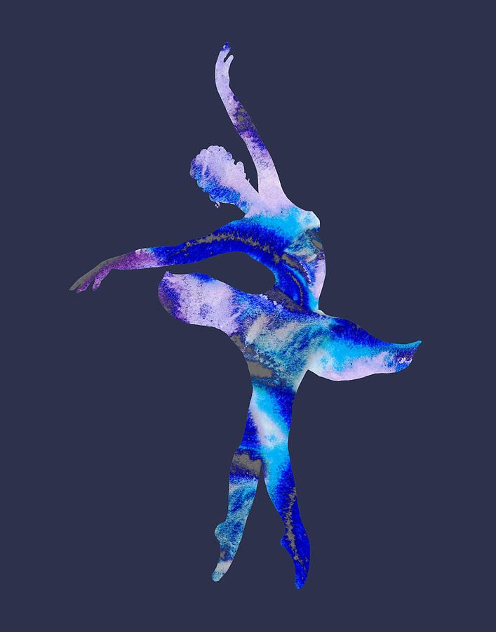 Gorgeous Blue Watercolor Ballerina PNG I Painting by Irina Sztukowski