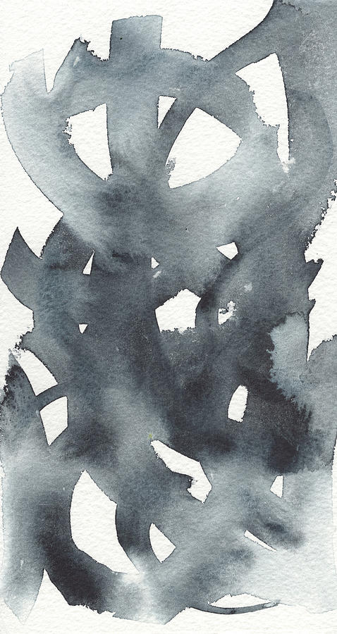 Gorgeous Grey Abstract Watercolor Splash For Interior Decor V Painting