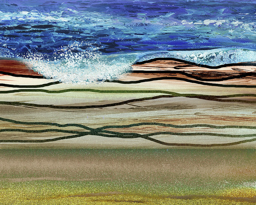Gorgeous Ocean Wave On The Beach Coastal Shore Seascape I Painting by Irina Sztukowski