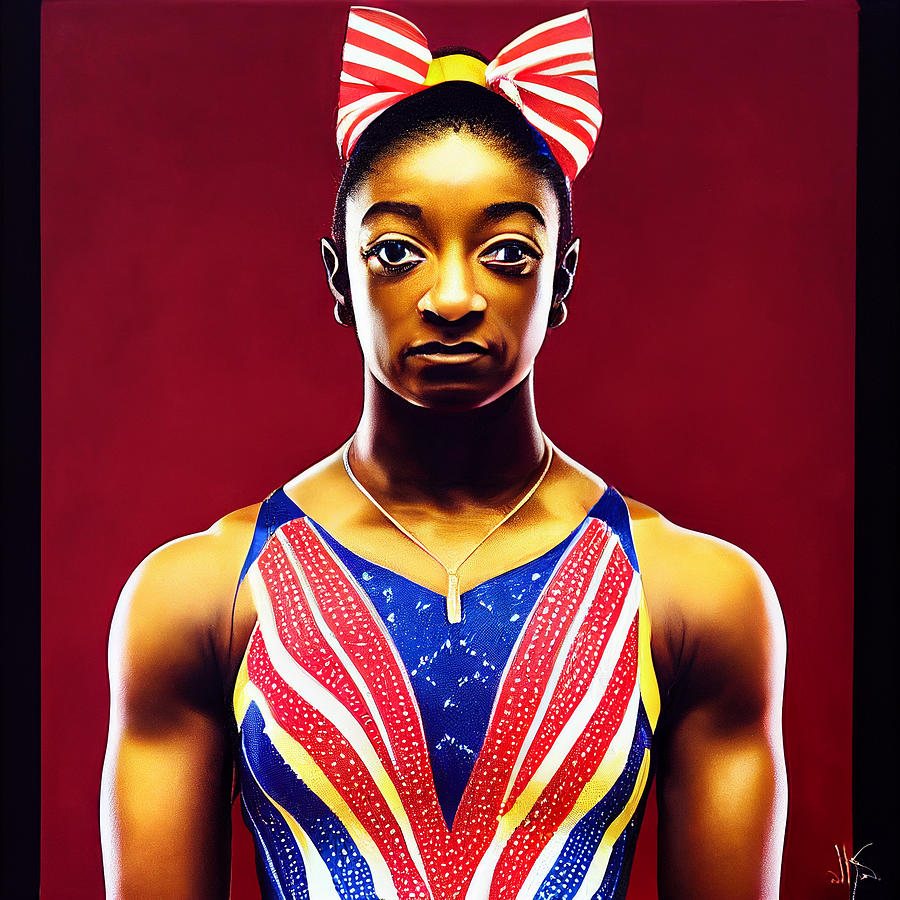 gorgeous portrait of Simone Biles in the style of Keh d66b6b99 9fe7 ...