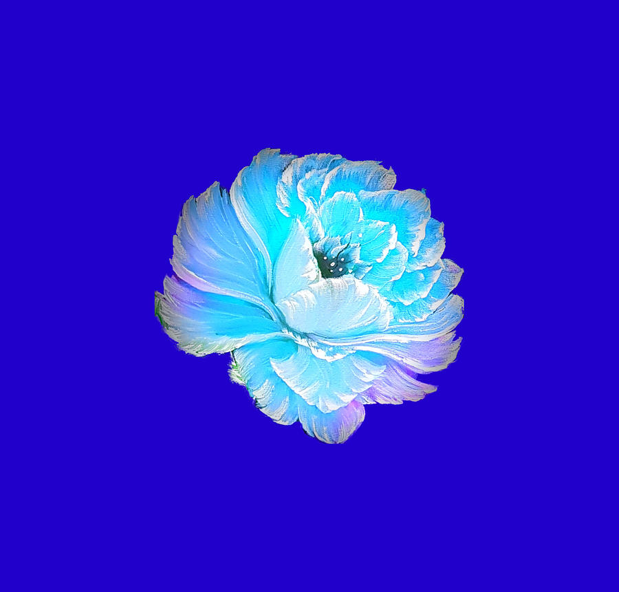 Gorgeous Rose Blue On Royal Blue Painting