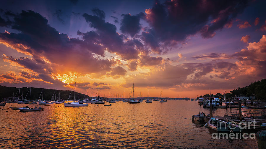 Gorgeous Sunset in Northport Marina, Northport, New York Photograph by Alissa Beth Photography