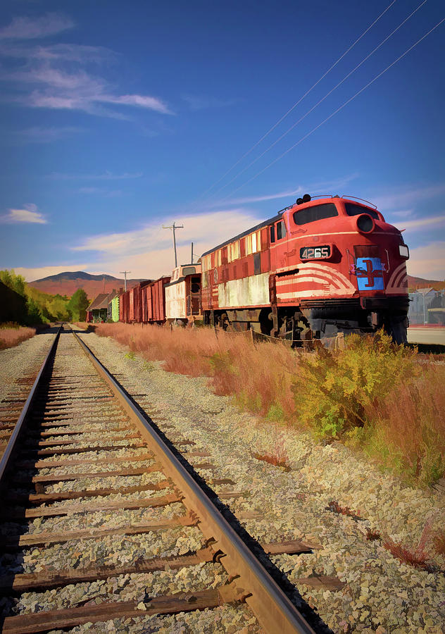 Gorham Locomotive with Tracks Photograph by Nancy De Flon