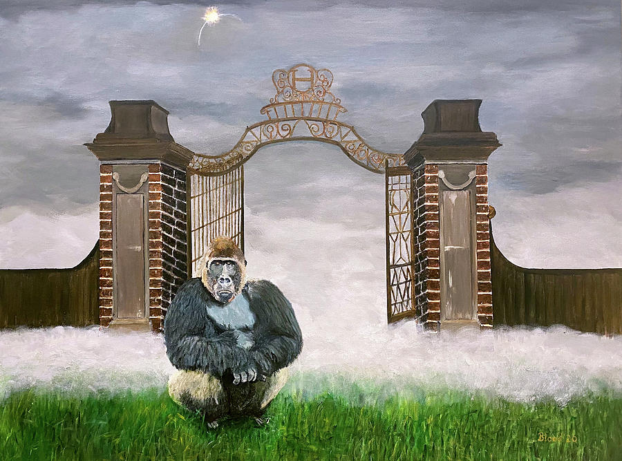 Gorilla at the Gate Painting by Thomas Blood