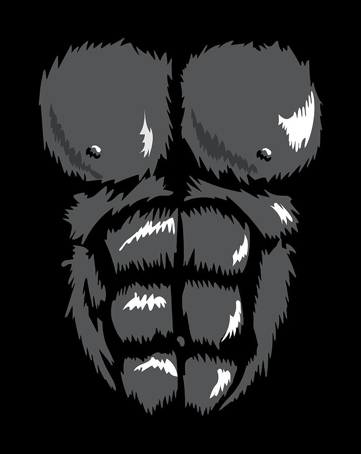 Gorilla Chest Sixpack Halloween Costume For Ape Lovers Digital Art by ...