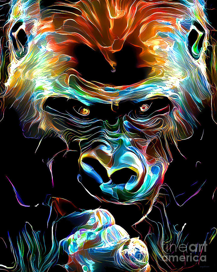 King Kong Photograph - Gorilla Electric Art 20220318 by Wingsdomain Art and Photography
