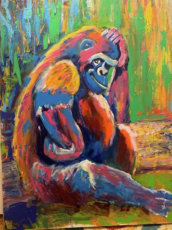 Gorilla Painting by Jeffro Hollington - Fine Art America