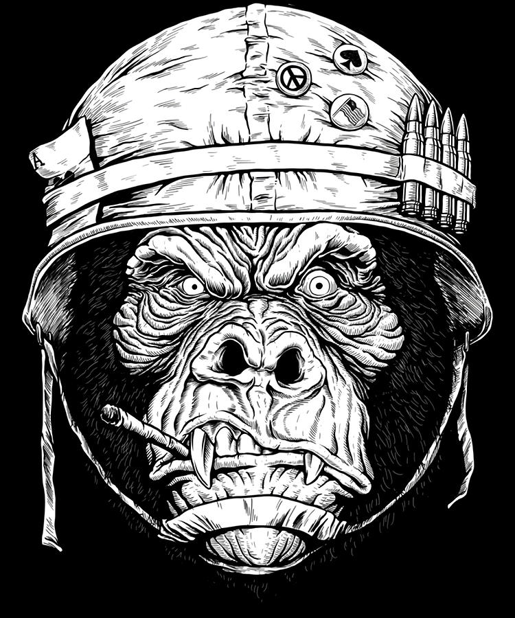 Gorilla soldier design Classic Poster music Painting by Kennedy Matthew ...