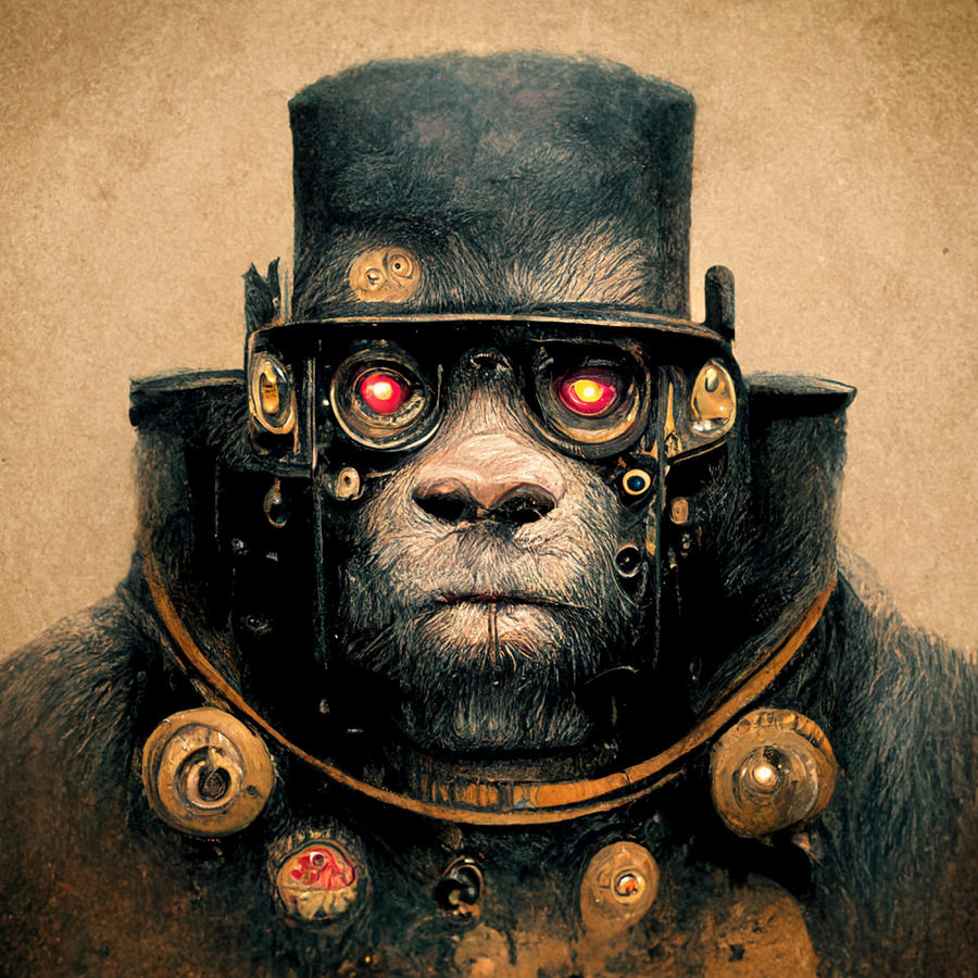 Gorilla Steampunk Digital Art