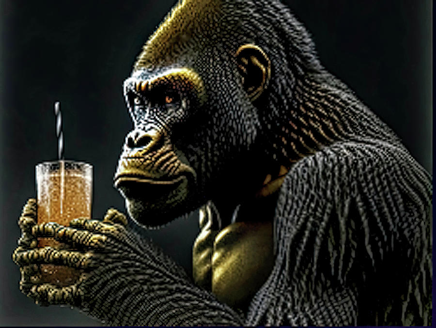 Gorilla With Beverage Photograph by Bill Barber