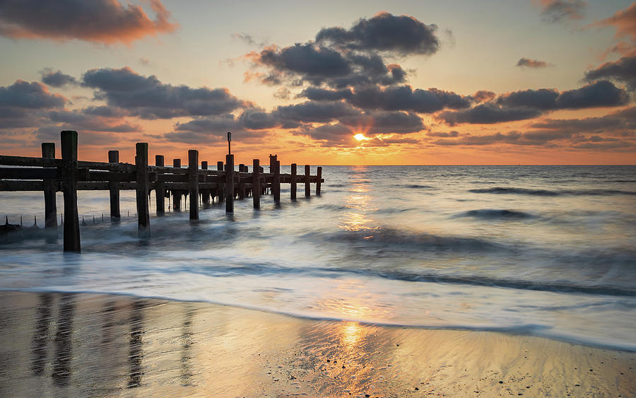 Gorleston-on-Sea Norfolk Beach Sunrise Photograph by David Powley ...