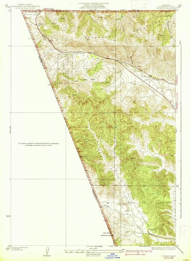 Gorman CA from 1938 Vintage Map High Quality Mixed Media by Vintage Map