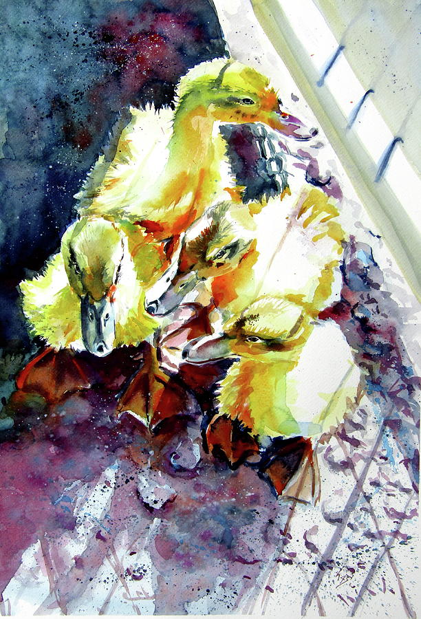 Animal Painting - Gosling by Kovacs Anna Brigitta