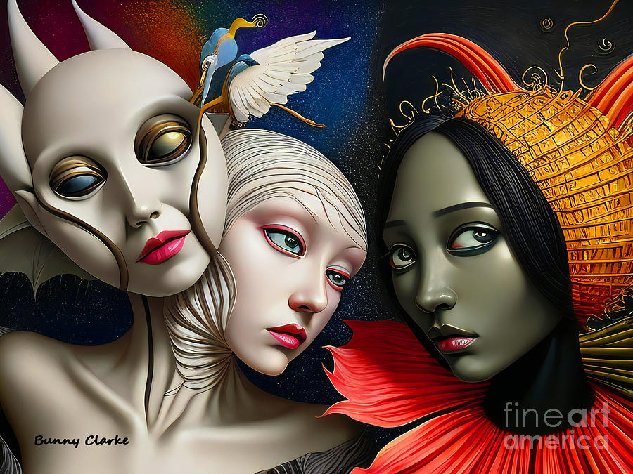 Gossip Queens Digital Art by Bunny Clarke