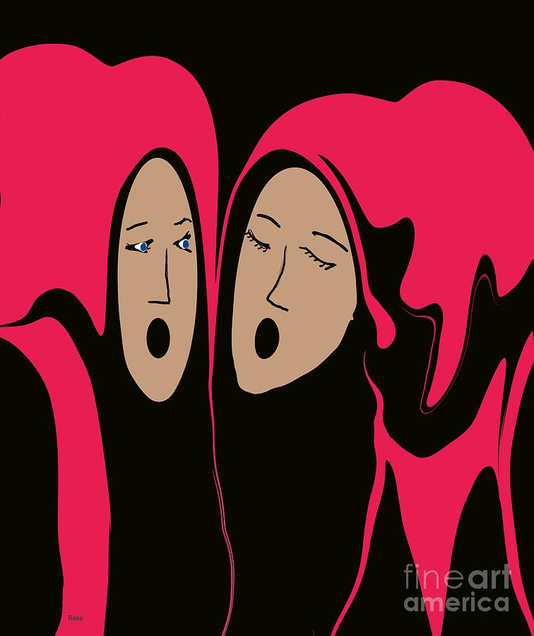 Gossiping women Digital Art by Elaine Hayward