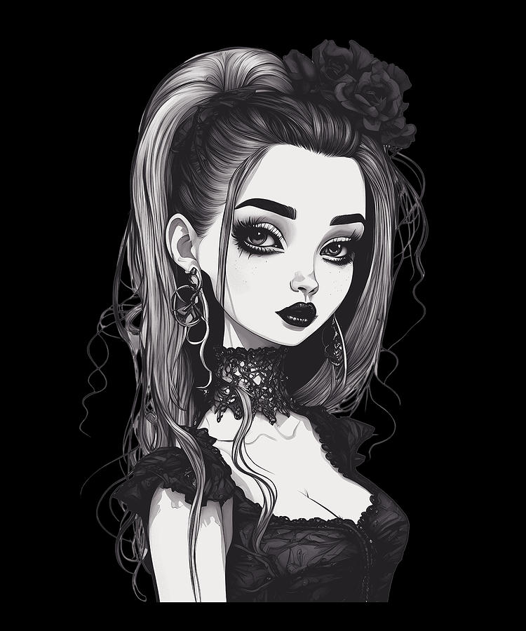 Goth Black is my Happy Color Digital Art by Anime Girl NFT - Fine Art ...