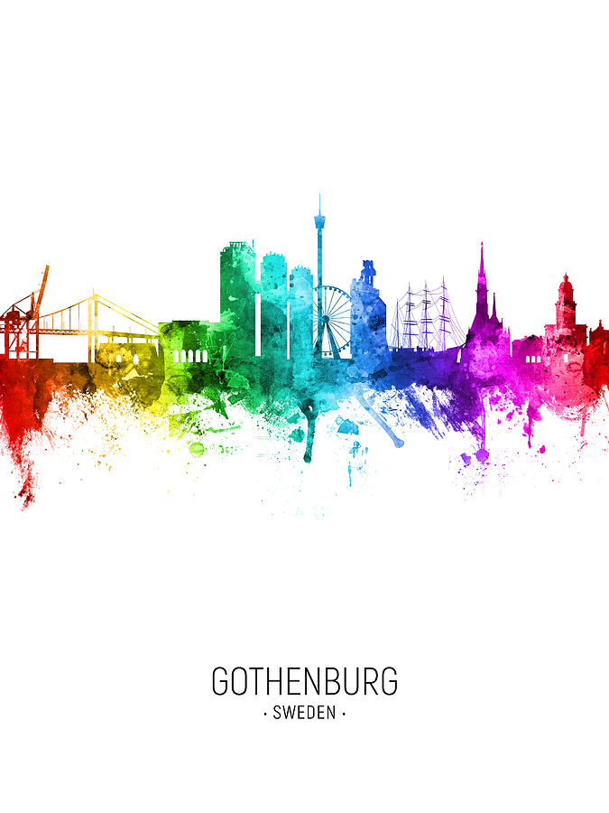 Gothenburg Sweden Skyline #36 Digital Art by Michael Tompsett