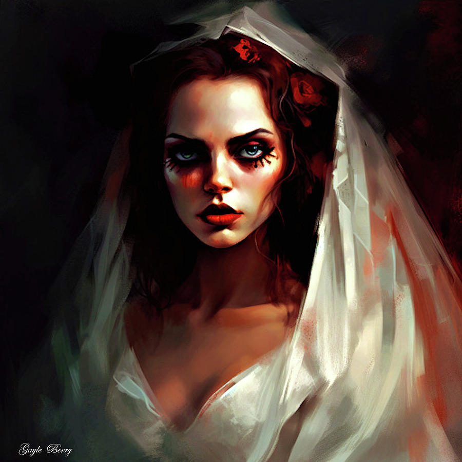 Gothic Bride Portrait Painting by Gayle Berry - Fine Art America