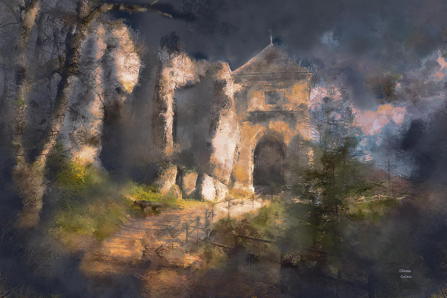 Gothic Castle Ruin - Ojcowski Park Narodowy Digital Art by Glenn Galen