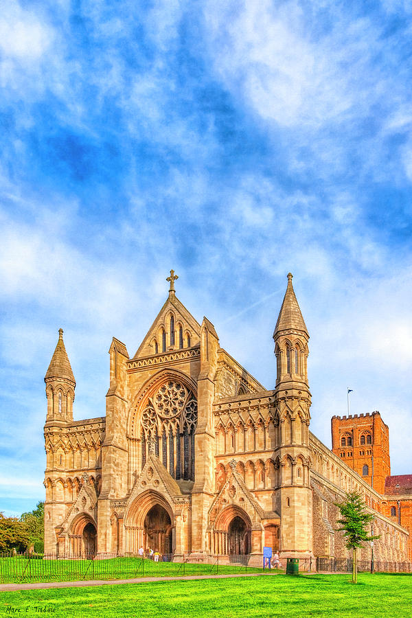 Gothic Face Of St Albans Abbey Reaching Skyward Photograph by Mark E Tisdale