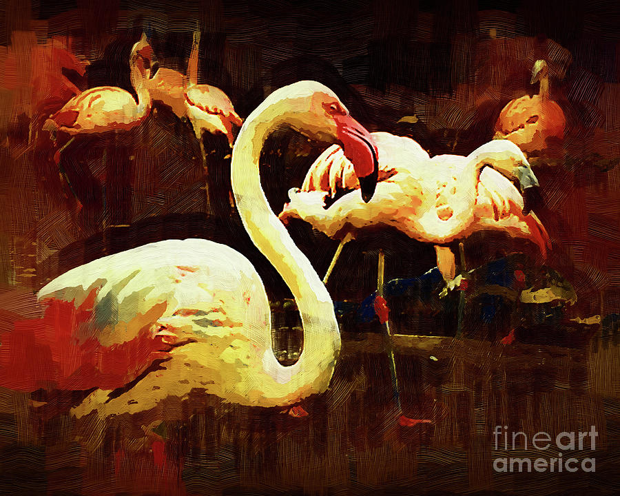 Flamingos Digital Art - Gothic Flamingo by Kirt Tisdale