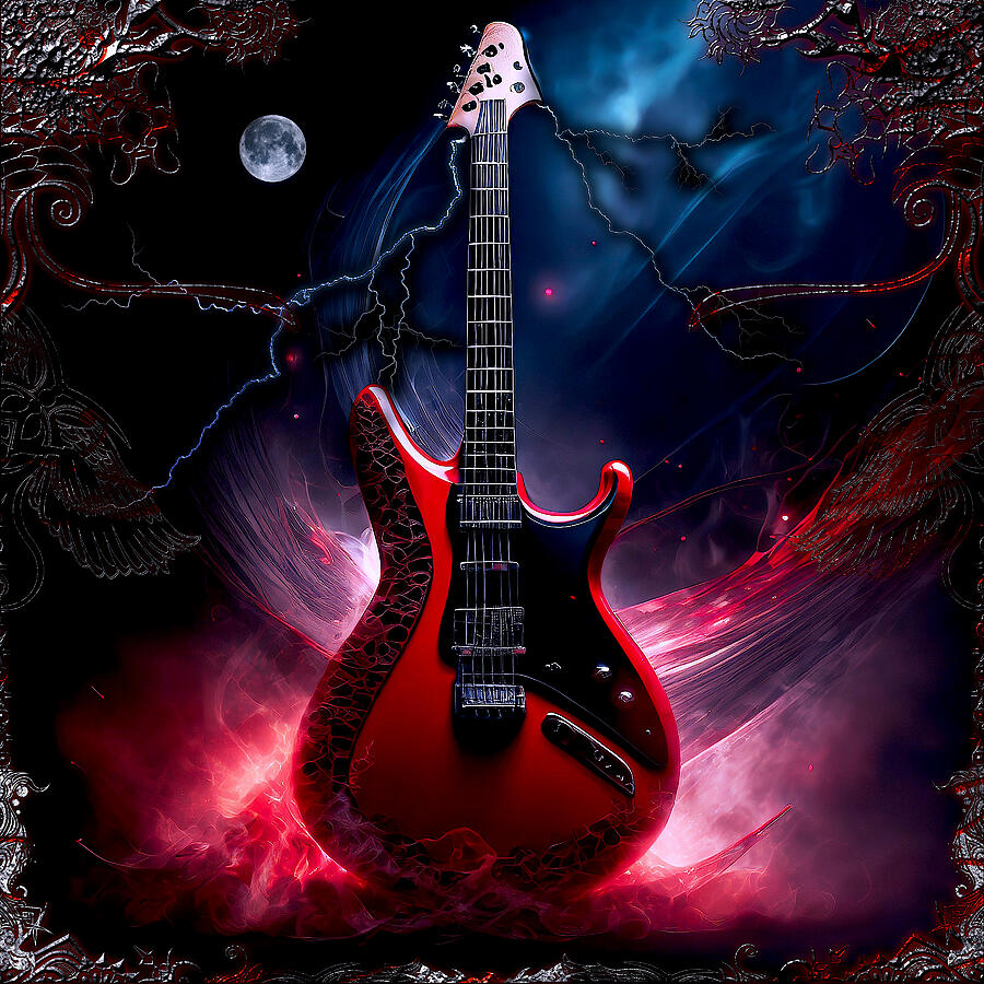 Gothic Guitar Digital Art By Michael Damiani Fine Art America