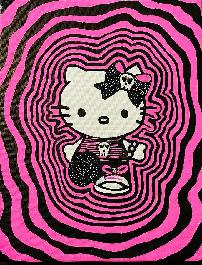 Gothic Hello Kitty Painting by Claire Use' - Fine Art America